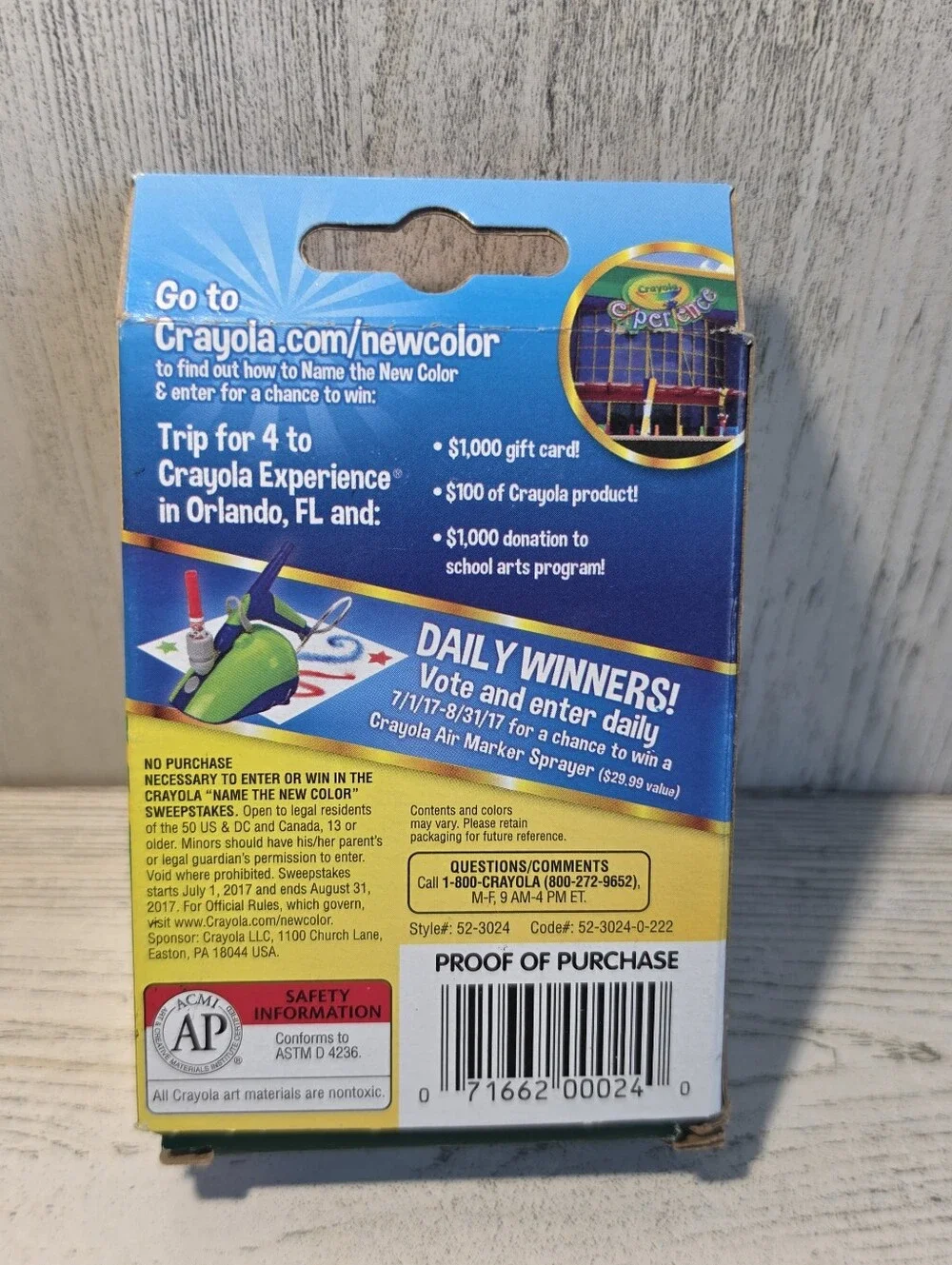 Crayola 24 Crayons 2017 Dandelion Retired Color NEW UNUSED Complete Box RARE